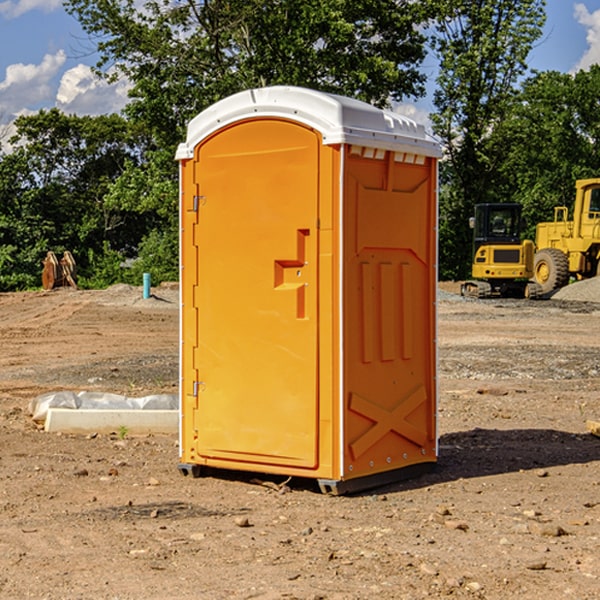 how often are the portable restrooms cleaned and serviced during a rental period in Lyndonville